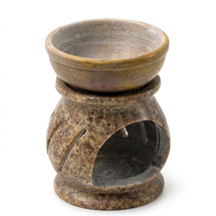 Tan soapstone oil diffuser with removable top