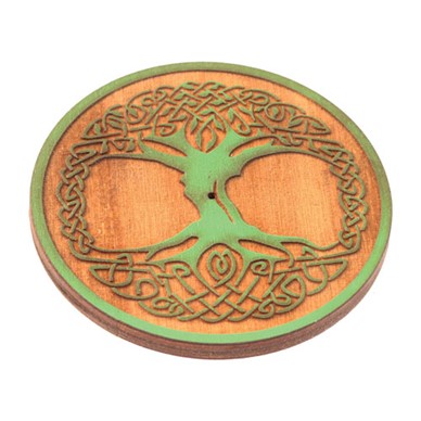 Wooden Round Tree Incense Holder